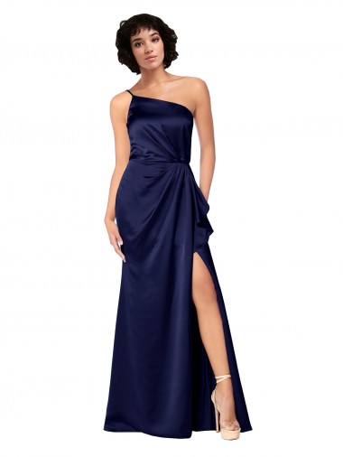 Sapphire A-Line One Shoulder Long Black Tie Evening Gown / Prom Dress / Bridesmaid Dress York