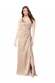Low Back Champagne Pink A-Line V-Neck Long Formal Evening Gown / Prom Dress / Bridesmaid Dress York