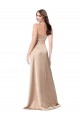 Low Back Champagne Pink A-Line V-Neck Long Formal Evening Gown / Prom Dress / Bridesmaid Dress York