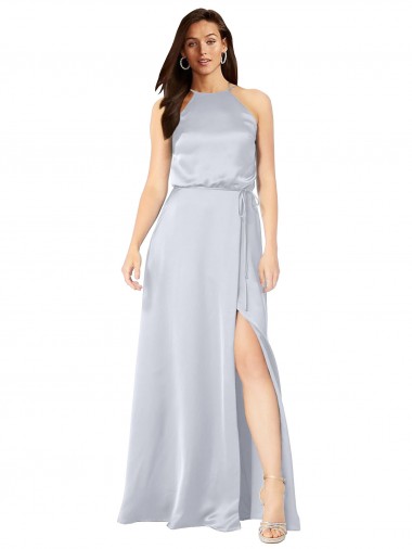 Open Back Fog A-Line Halter Neck Long Formal Evening Gown / Bridesmaid Dress York