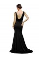 Low Back Black A-Line V-Neck Sweep Train Formal Evening Gown / Prom Dress / Bridesmaid Dress York