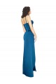 Low Back Peacock Blue Sheath Spaghetti Straps Long Formal Evening Gown / Prom Dress / Bridesmaid Dress York