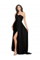 Black A-Line One Shoulder Long Black Tie Evening Gown / Prom Dress / Bridesmaid Dress York