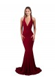 Open Back Burgundy Mermaid V-Neck Long Formal Evening Gown / Prom Dress / Bridesmaid Dress York