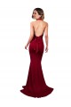 Open Back Burgundy Mermaid V-Neck Long Formal Evening Gown / Prom Dress / Bridesmaid Dress York