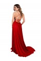 Open Back Red A-Line Square Neck Long Semi Formal Evening Dress / Prom Dress / Bridesmaid Dress York