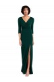 V-Back Dark Green Trumpet V-Neck Long Sleeves Long Formal Evening Gown / Prom Dress / Bridesmaid Dress York