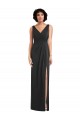 V-Back Black Sheath V-Neck Long Formal Evening Gown / Prom Dress / Bridesmaid Dress York
