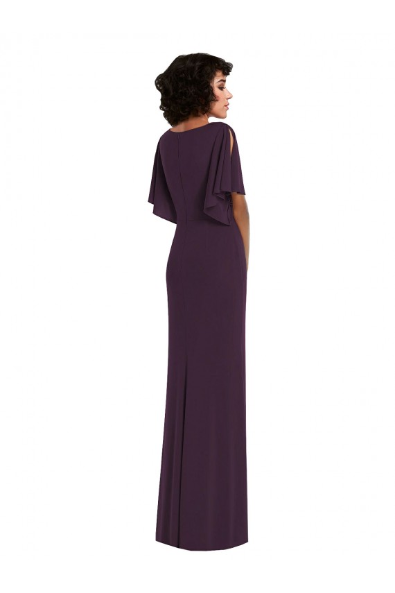 Grape Sheath V-Neck Long Formal Evening Gown / Prom Dress / Bridesmaid Dress York
