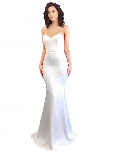Low Back White Mermaid High Neck Long Formal Evening Gown / Prom Dress / Bridesmaid Dress York