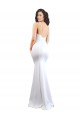 Low Back White Mermaid High Neck Long Black Tie Evening Gown / Prom Dress / Bridesmaid Dress York