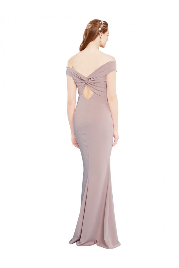Keyhole Back Dusty Pink Mermaid V-Neck Long Formal Evening Gown / Prom Dress / Bridesmaid Dress York