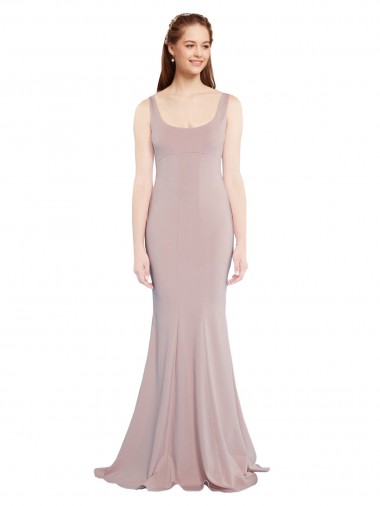 Dusty Pink Mermaid Scoop Neck Long Formal Evening Gown / Prom Dress / Bridesmaid Dress York