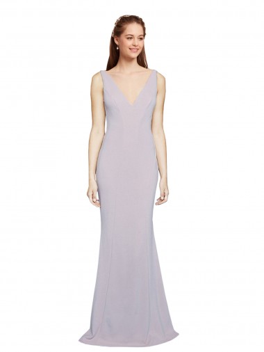 Keyhole Back Arctic Lilac Mermaid V-Neck Long Formal Evening Gown / Prom Dress / Bridesmaid Dress York