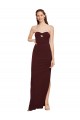 Burgundy Gold Sheath Strapless Long Formal Evening Gown / Prom Dress / Bridesmaid Dress York