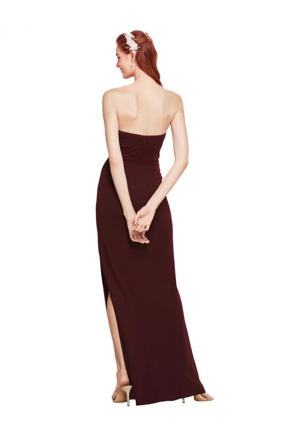 Burgundy Gold Sheath Strapless Long Formal Evening Gown / Prom Dress / Bridesmaid Dress York