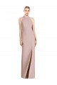 Open Back Dusty Pink Trumpet Halter Neck Long Semi Formal Evening Dress / Bridesmaid Dress York