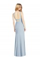 Open Back Light Sky Blue Trumpet High Neck Long Formal Evening Gown / Bridesmaid Dress York