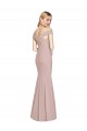 Open Back Dusty Pink Trumpet Off the Shoulder Long Semi Formal Evening Dress / Prom Dress / Bridesmaid Dress York
