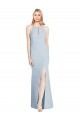 Keyhole Back Light Sky Blue Trumpet Halter Neck Long Semi Formal Evening Dress / Prom Dress / Bridesmaid Dress York