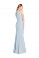 Keyhole Back Light Sky Blue Trumpet Halter Neck Long Semi Formal Evening Dress / Prom Dress / Bridesmaid Dress York