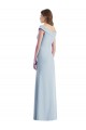 Light Sky Blue A-Line V-Neck Long Black Tie Evening Gown / Bridesmaid Dress York