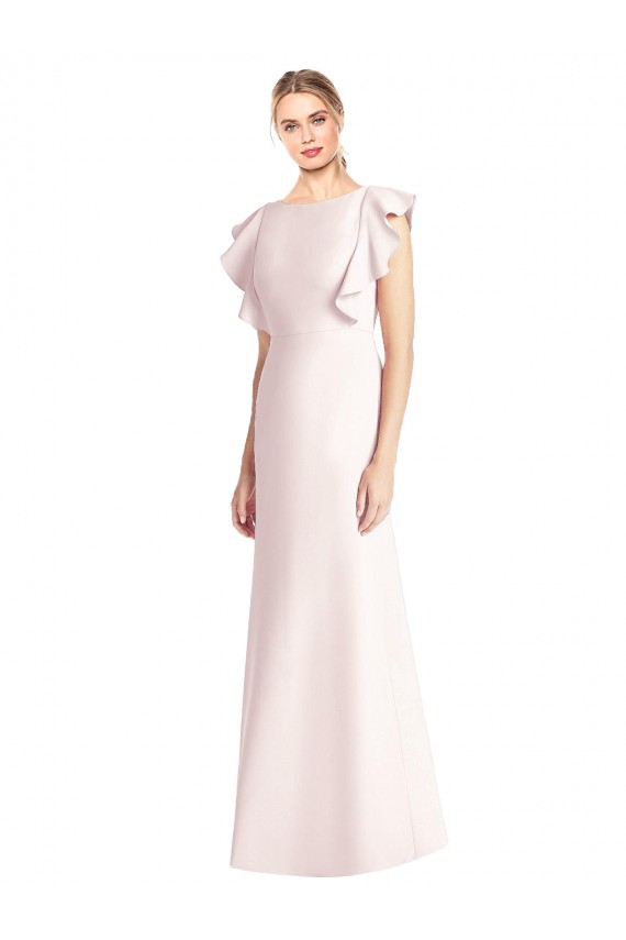 Open Back Pink Trumpet Bateau Neck Long Formal Dress / Bridesmaid Dress York