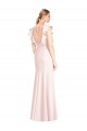 Open Back Pink Trumpet Bateau Neck Long Formal Dress / Bridesmaid Dress York