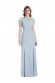 Open Back Light Sky Blue Trumpet Bateau Neck Long Formal Dress / Bridesmaid Dress York