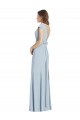 Open Back Light Sky Blue Trumpet Bateau Neck Long Formal Dress / Bridesmaid Dress York