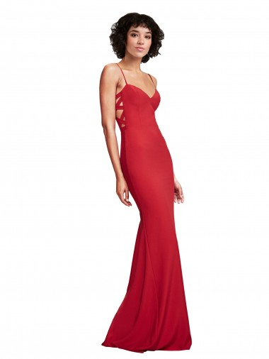 Red Mermaid Spaghetti Straps Long Bridesmaid Dress / Evening Dress York