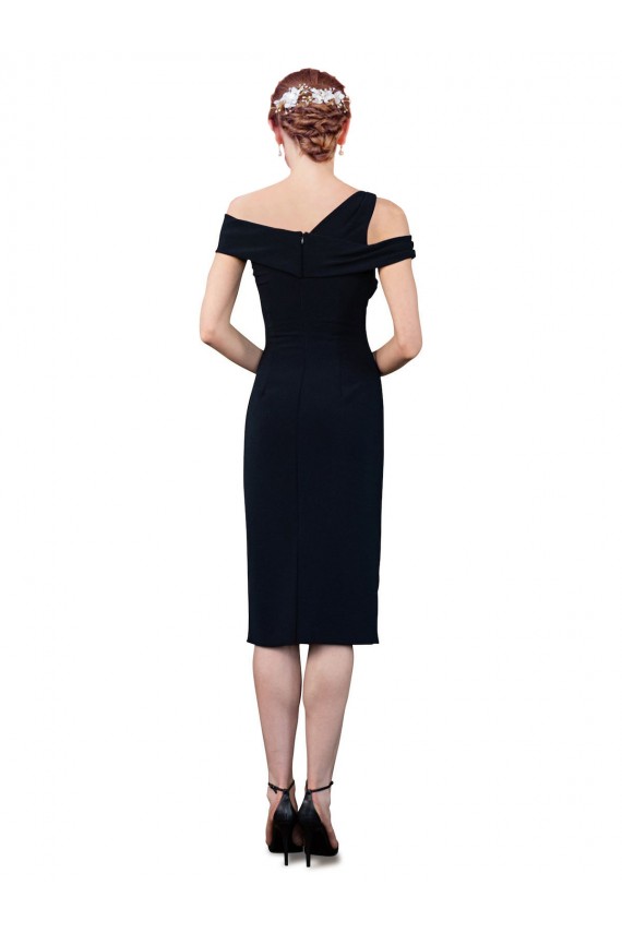 Dark Navy Mermaid Off the Shoulder Cocktail Length Formal Evening Gown / Prom Dress / Bridesmaid Dress York
