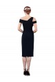 Dark Navy Mermaid Off the Shoulder Cocktail Length Formal Evening Gown / Prom Dress / Bridesmaid Dress York