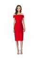 Red Sheath Off the Shoulder Cocktail Length Formal Evening Gown / Prom Dress / Bridesmaid Dress York