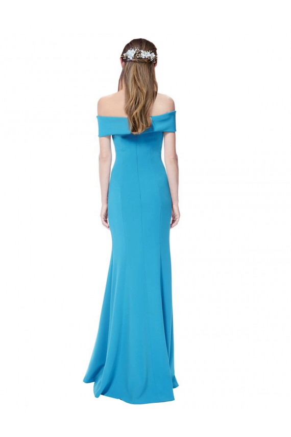 Peacock Blue Sheath Off the Shoulder Long Formal Dress / Bridesmaid Dress York