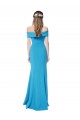 Peacock Blue Sheath Off the Shoulder Long Formal Dress / Bridesmaid Dress York