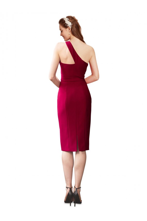 Black Sheath One Shoulder Cocktail Length Formal Evening Gown / Prom Dress / Bridesmaid Dress York