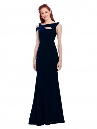 Dark Navy Mermaid Off the Shoulder Long Formal Evening Gown / Prom Dress / Bridesmaid Dress York