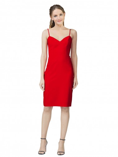 Red Sheath Sweetheart Cocktail Length Formal Evening Gown / Prom Dress / Bridesmaid Dress York