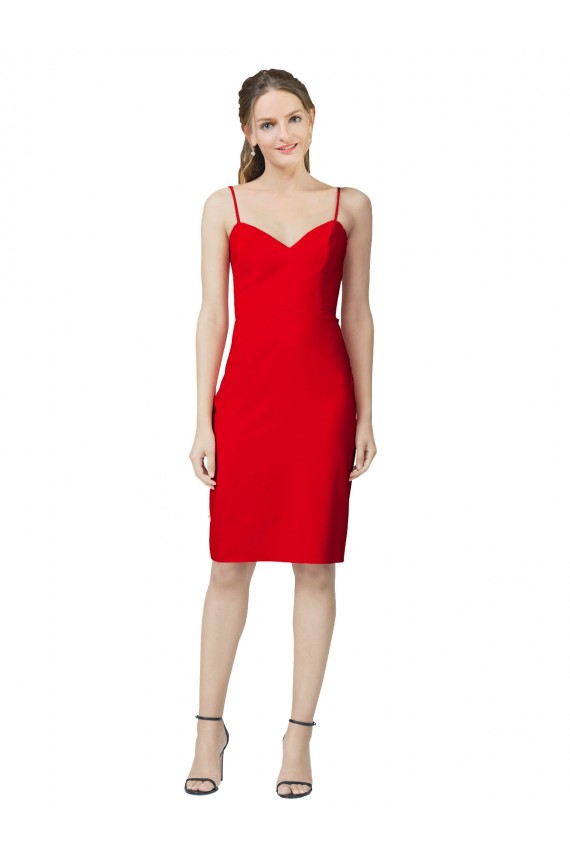 Red Sheath Sweetheart Cocktail Length Formal Evening Gown / Prom Dress / Bridesmaid Dress York