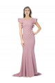 V-Back Dusty Pink Mermaid Round Neck Sweep Train Formal Evening Gown / Prom Dress / Bridesmaid Dress York