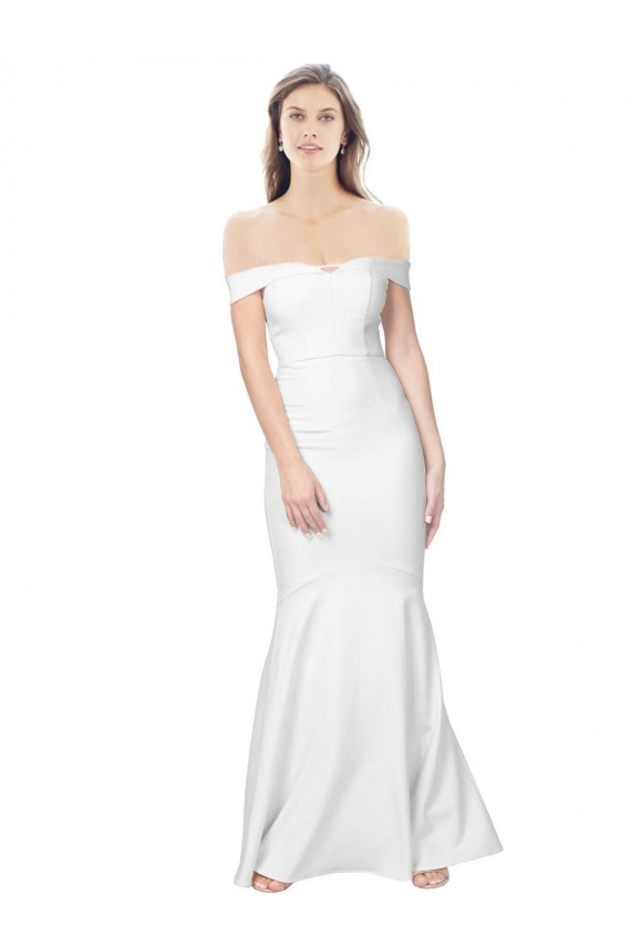 Low Back Ivory Mermaid Off the Shoulder Long Formal Dress / Bridesmaid Dress York