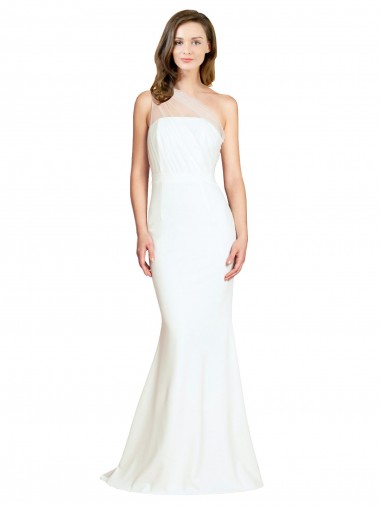 Ivory Mermaid One Shoulder Sweep Train Formal Evening Gown / Bridesmaid Dress York