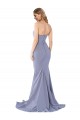 Low Back Smoke Blue Mermaid Strapless Long Formal Evening Gown / Prom Dress / Bridesmaid Dress York