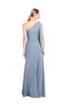 Smoke Blue Sheath One Shoulder Long Formal Dress / Bridesmaid Dress York