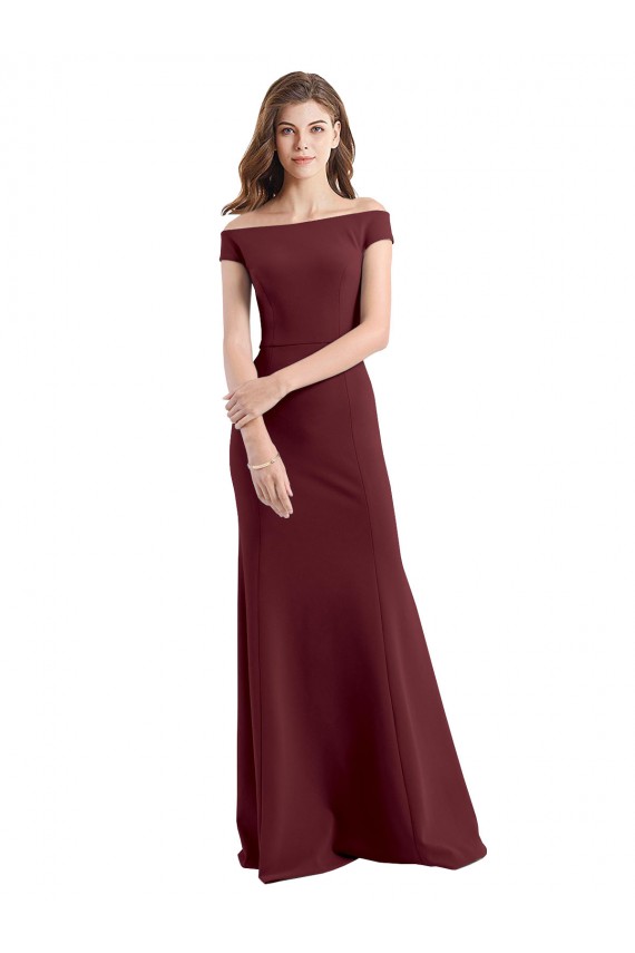Burgundy Gold Sheath High Neck Long Prom Dress / Bridesmaid Dress York