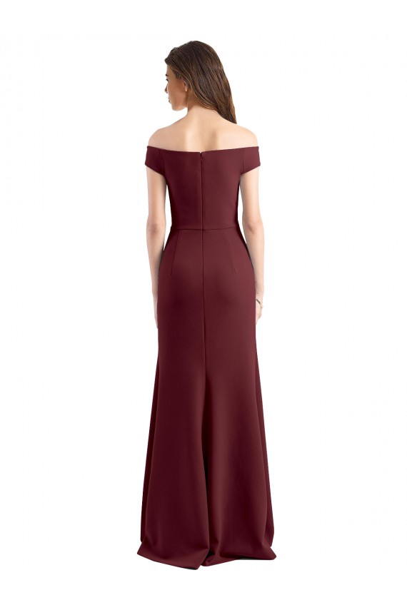 Burgundy Gold Sheath High Neck Long Prom Dress / Bridesmaid Dress York