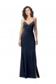 Open Back Dark Navy Sheath High Neck Long Formal Evening Gown / Prom Dress / Bridesmaid Dress York