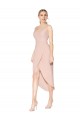V-Back Mauve Mermaid High Neck Knee Length High Low Evening Gown / Prom Dress / Bridesmaid Dress York