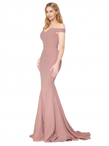 Dusty Pink Mermaid High Neck Sweep Train Formal Evening Gown / Prom Dress / Bridesmaid Dress York
